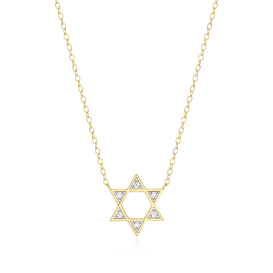 Star of David Lab-Created Diamond Necklace in 14K Yellow Gold-Plated Sterling Silver | M by Monte Luna