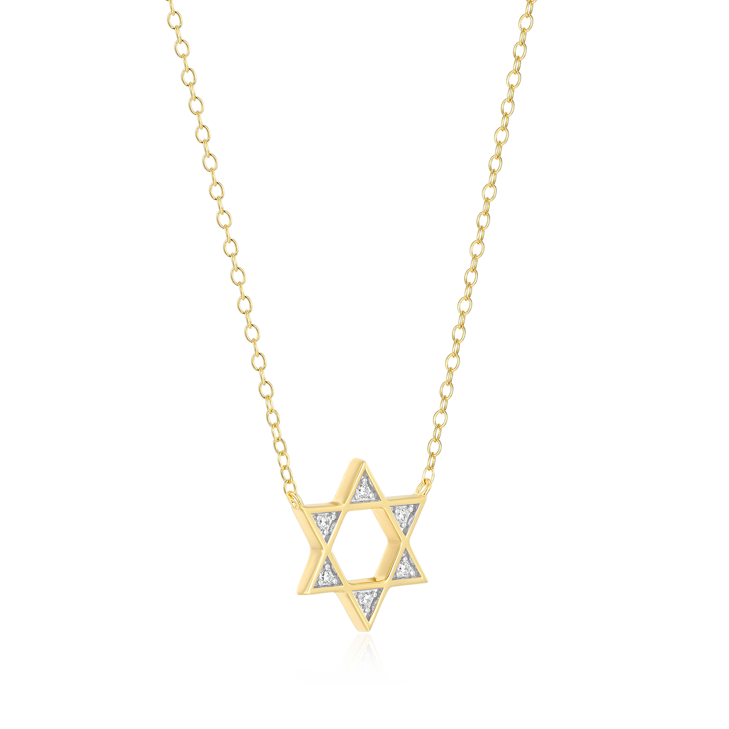 Star of David Lab-Created Diamond Necklace in 14K Yellow Gold-Plated Sterling Silver | M by Monte Luna