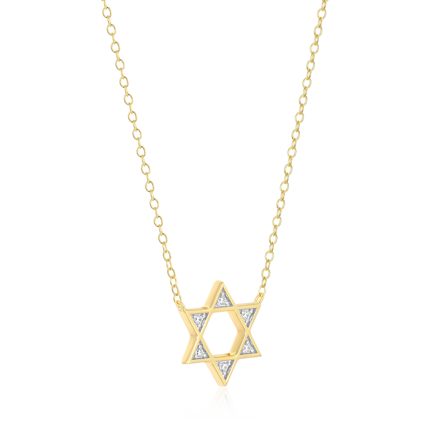 Star of David Lab-Created Diamond Necklace in 14K Yellow Gold-Plated Sterling Silver | M by Monte Luna