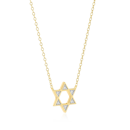 Star of David Lab-Created Diamond Necklace in 14K Yellow Gold-Plated Sterling Silver | M by Monte Luna