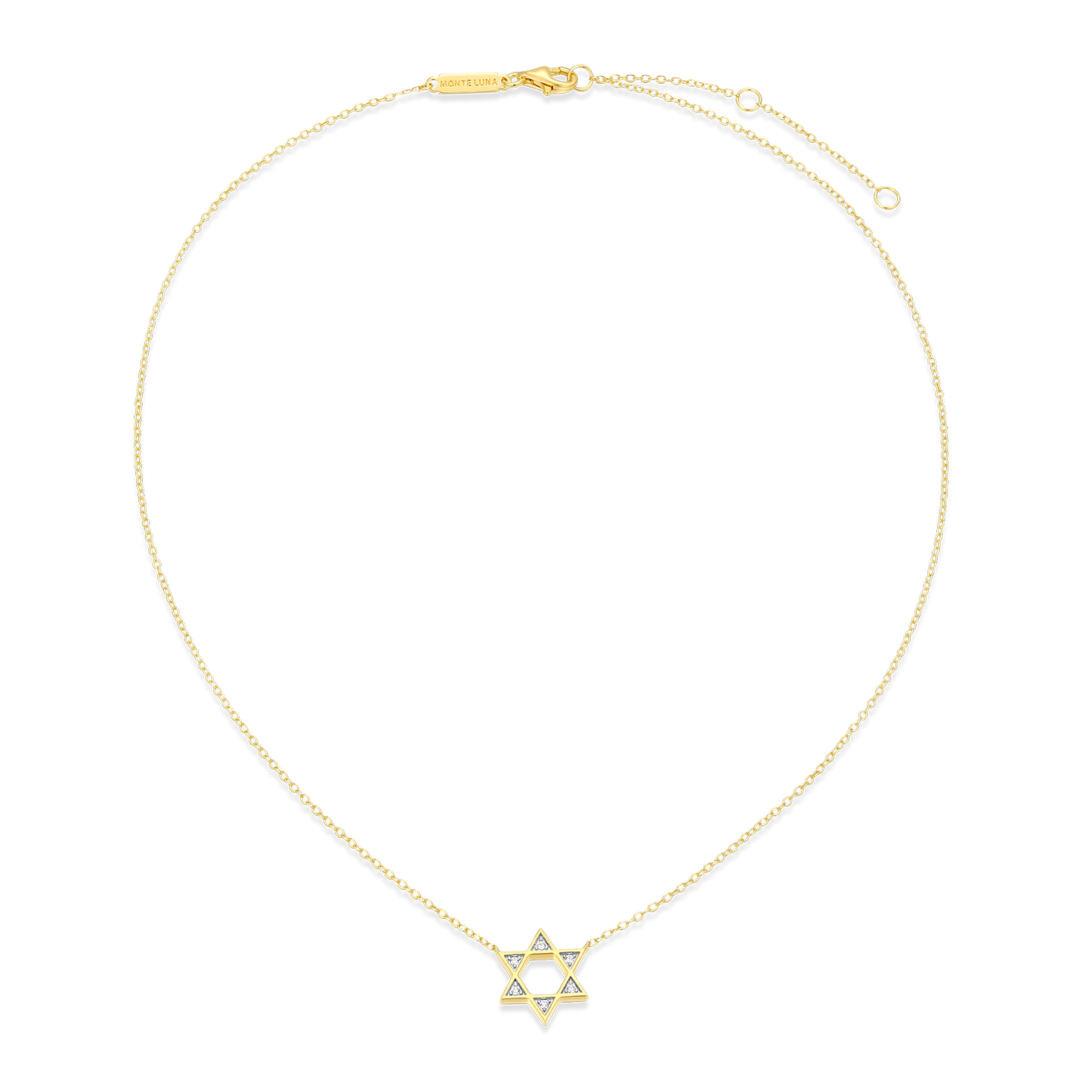 Star of David Lab-Created Diamond Necklace in 14K Yellow Gold-Plated Sterling Silver | M by Monte Luna