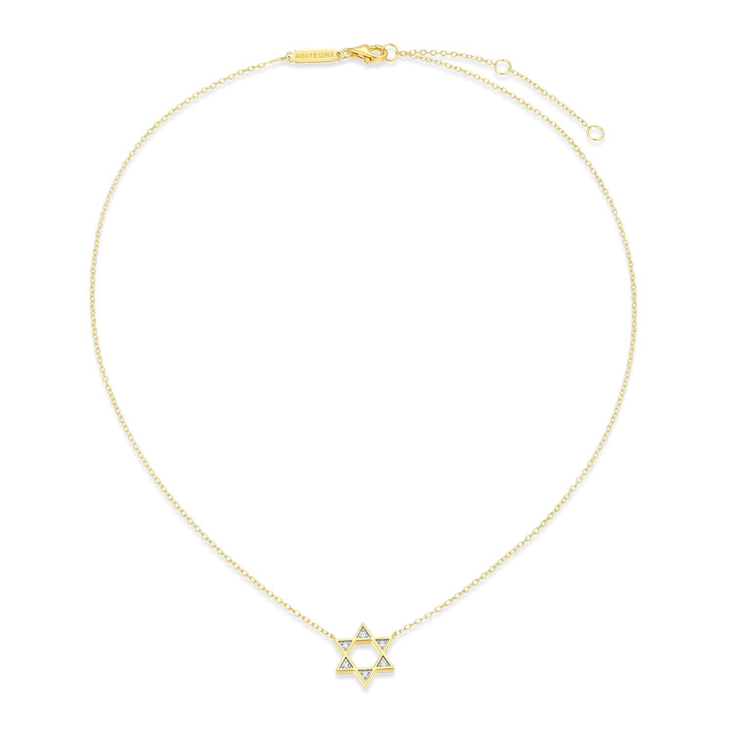Star of David Lab-Created Diamond Necklace in 14K Yellow Gold-Plated Sterling Silver | M by Monte Luna