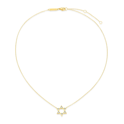 Star of David Lab-Created Diamond Necklace in 14K Yellow Gold-Plated Sterling Silver | M by Monte Luna