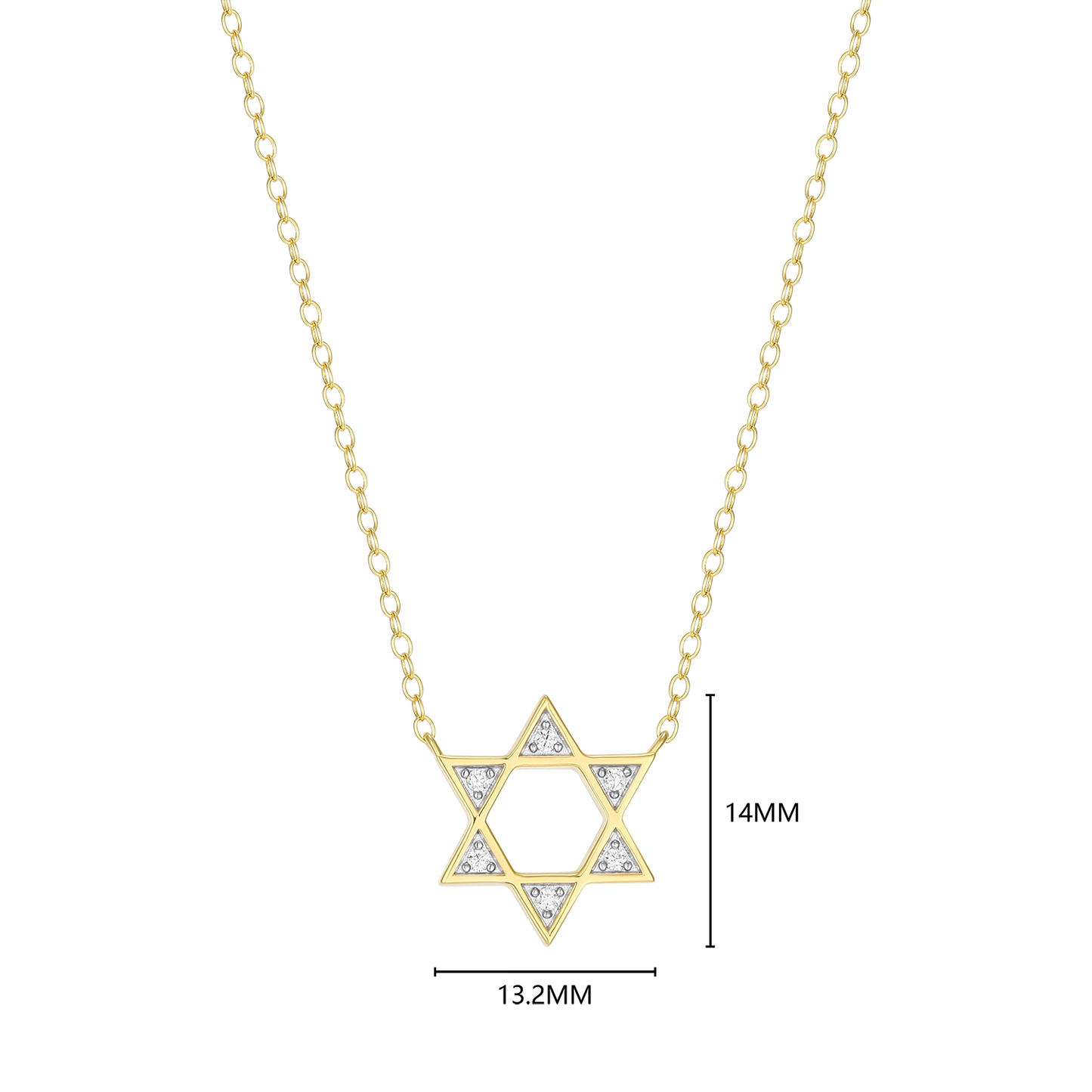 Star of David Lab-Created Diamond Necklace in 14K Yellow Gold-Plated Sterling Silver | M by Monte Luna