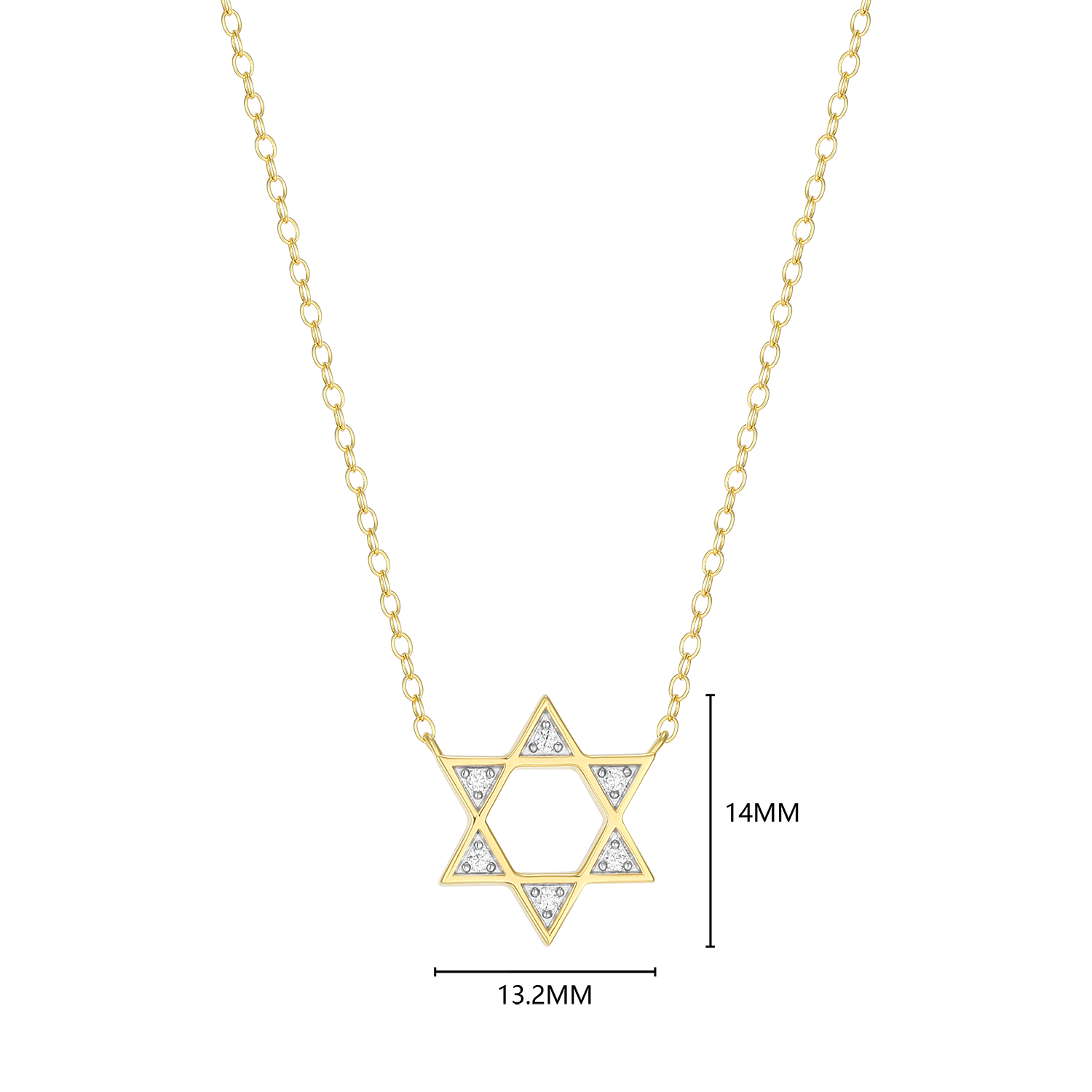 Star of David Lab-Created Diamond Necklace in 14K Yellow Gold-Plated Sterling Silver | M by Monte Luna
