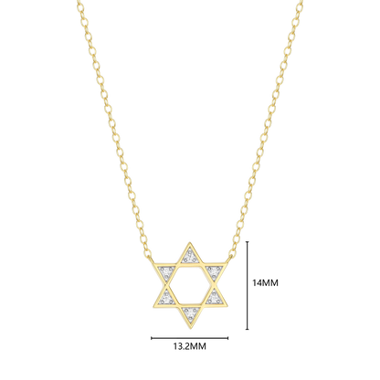 Star of David Lab-Created Diamond Necklace in 14K Yellow Gold-Plated Sterling Silver | M by Monte Luna