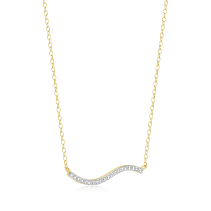 Wavy Bar Lab-Created Diamond Necklace in 14K Yellow Gold-Plated Sterling Silver | M by Monte Luna