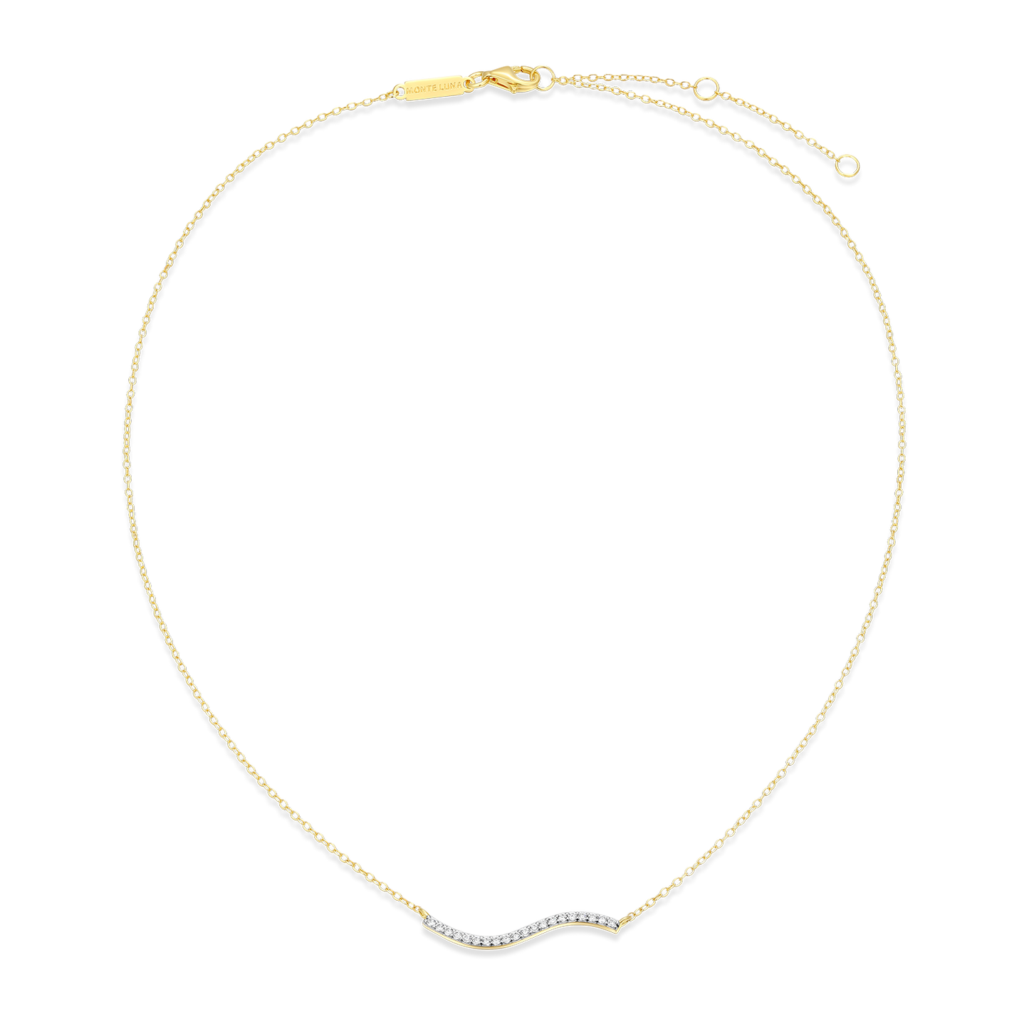 Wavy Bar Lab-Created Diamond Necklace in 14K Yellow Gold-Plated Sterling Silver | M by Monte Luna
