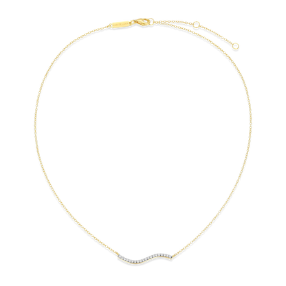 Wavy Bar Lab-Created Diamond Necklace in 14K Yellow Gold-Plated Sterling Silver | M by Monte Luna