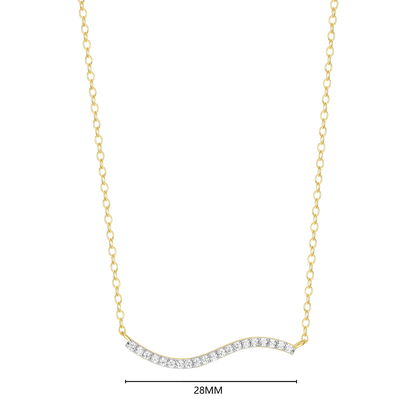 Wavy Bar Lab-Created Diamond Necklace in 14K Yellow Gold-Plated Sterling Silver | M by Monte Luna