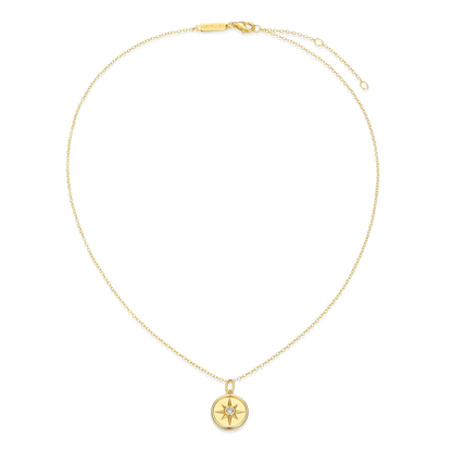 North Star Medallion Lab-Created Diamond Pendant Necklace in 14K Yellow Gold-Plated Sterling Silver | M by Monte Luna