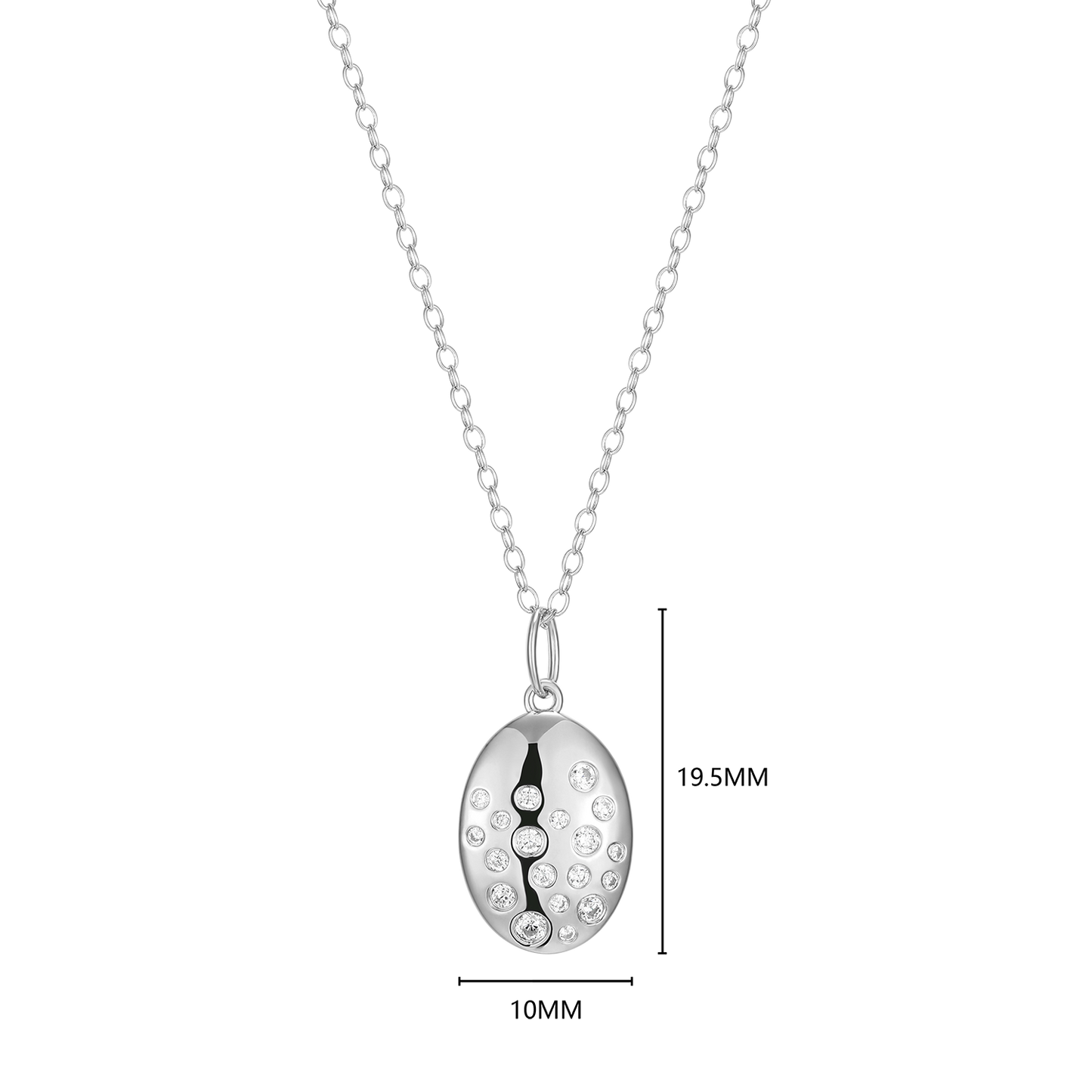 Scattered Medallion Lab-Created Diamond Pendant Necklace in Rhodium-Plated Sterling Silver | M by Monte Luna