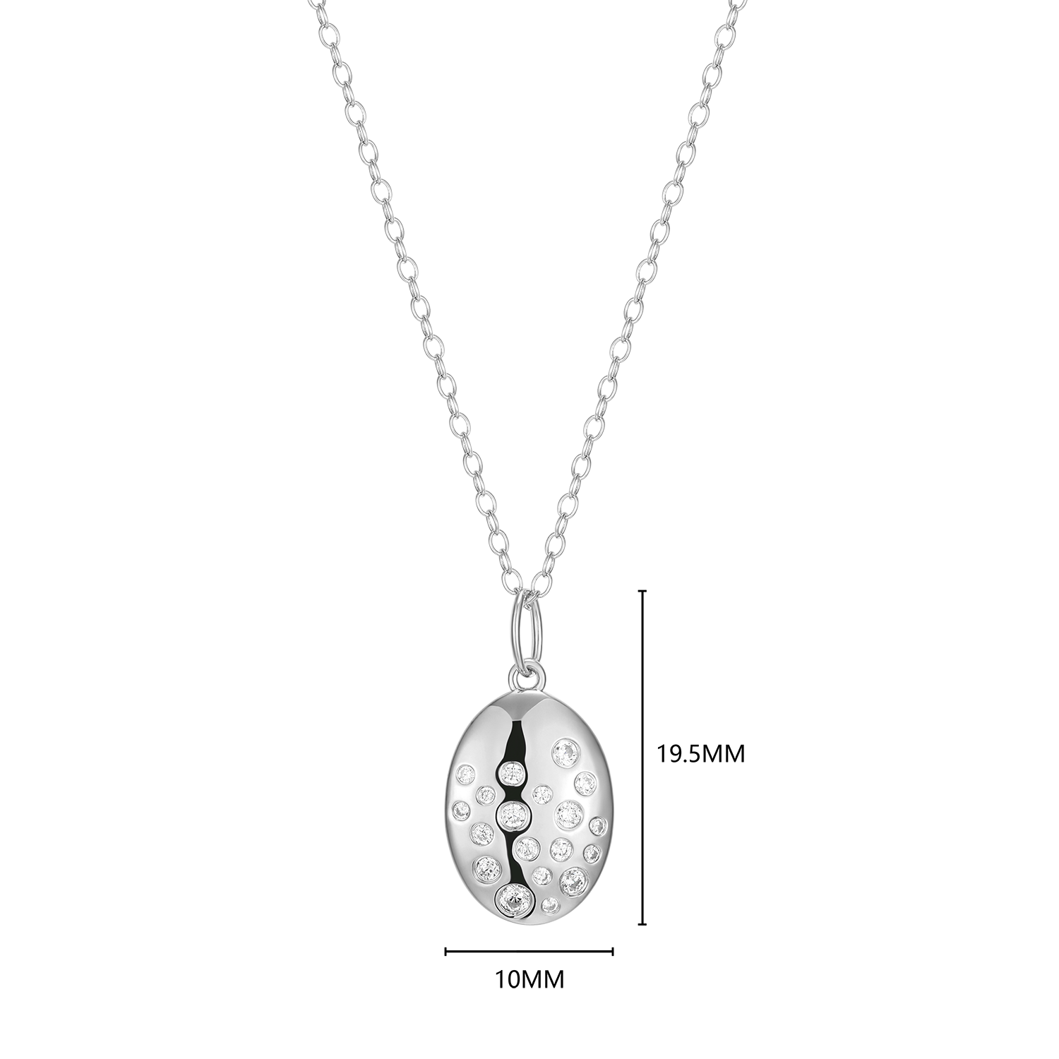 Scattered Medallion Lab-Created Diamond Pendant Necklace in Rhodium-Plated Sterling Silver | M by Monte Luna