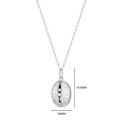 Scattered Medallion Lab-Created Diamond Pendant Necklace in Rhodium-Plated Sterling Silver | M by Monte Luna