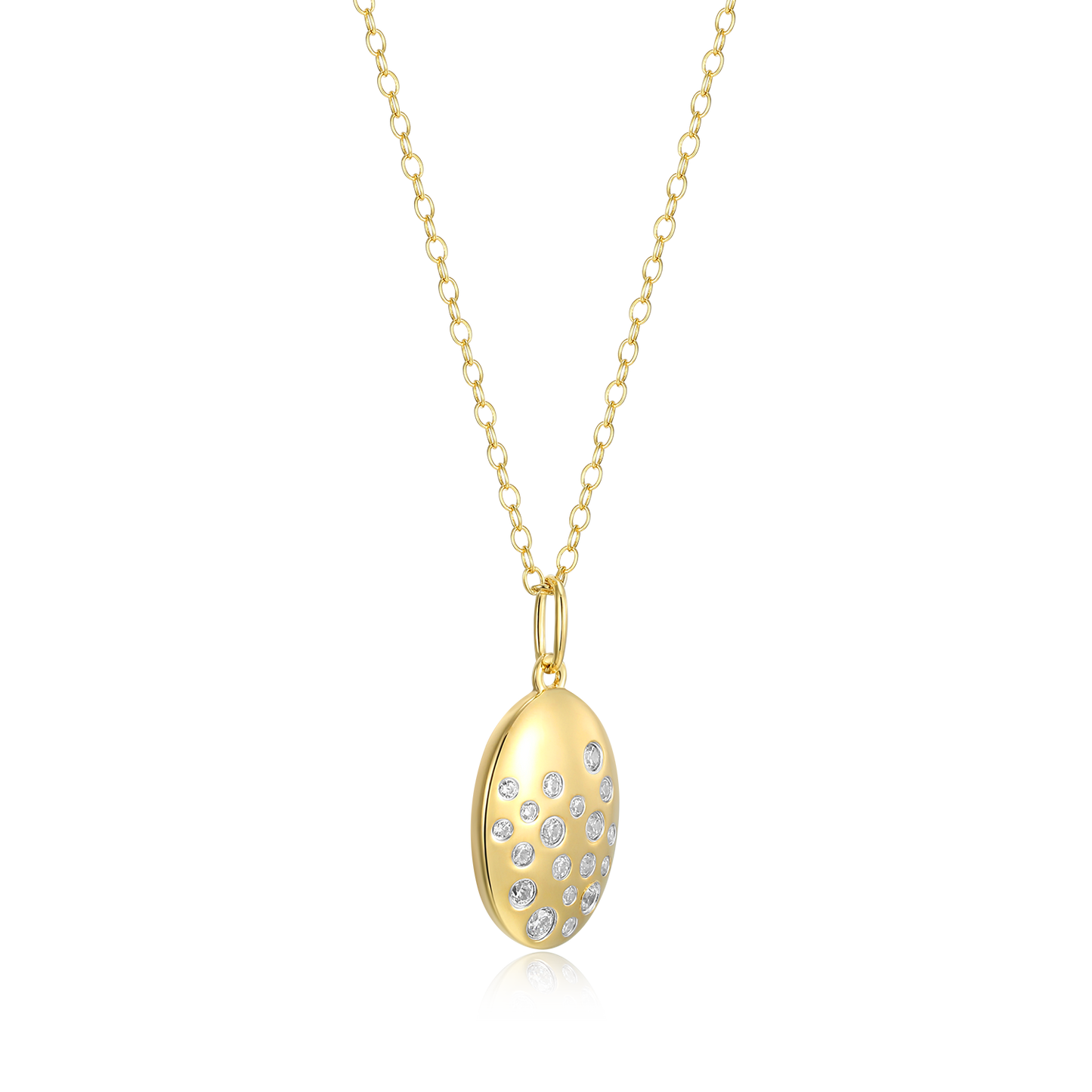 Scattered Medallion Lab-Created Diamond Pendant Necklace in 14K Yellow Gold-Plated Sterling Silver | M by Monte Luna