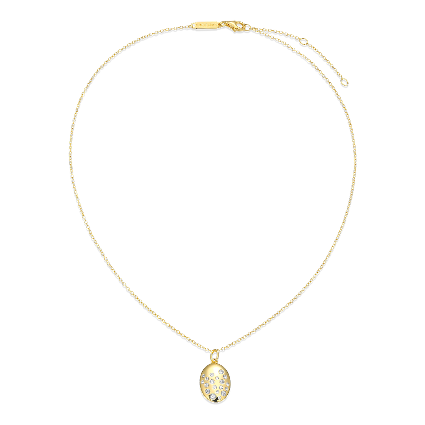 Scattered Medallion Lab-Created Diamond Pendant Necklace in 14K Yellow Gold-Plated Sterling Silver | M by Monte Luna