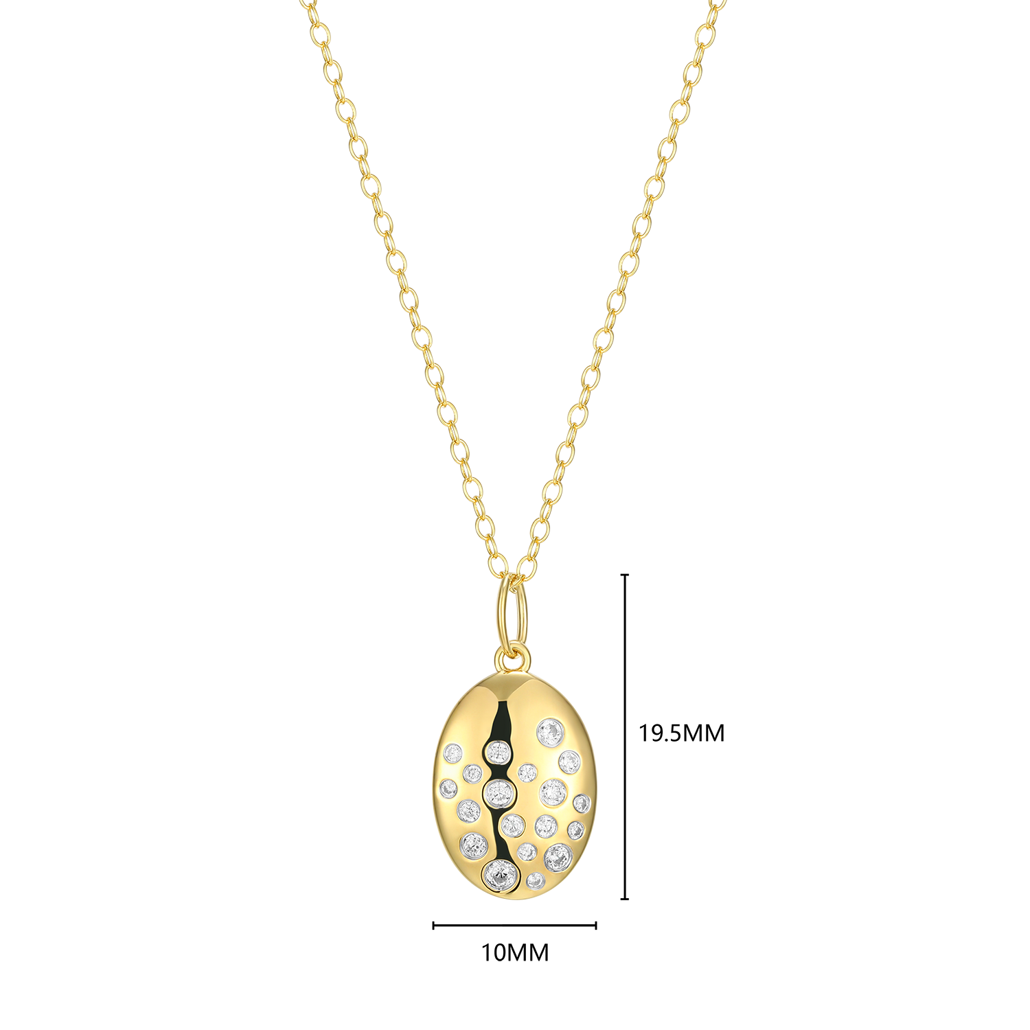 Scattered Medallion Lab-Created Diamond Pendant Necklace in 14K Yellow Gold-Plated Sterling Silver | M by Monte Luna