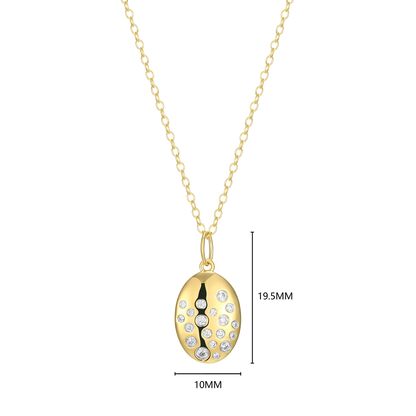 Scattered Medallion Lab-Created Diamond Pendant Necklace in 14K Yellow Gold-Plated Sterling Silver | M by Monte Luna