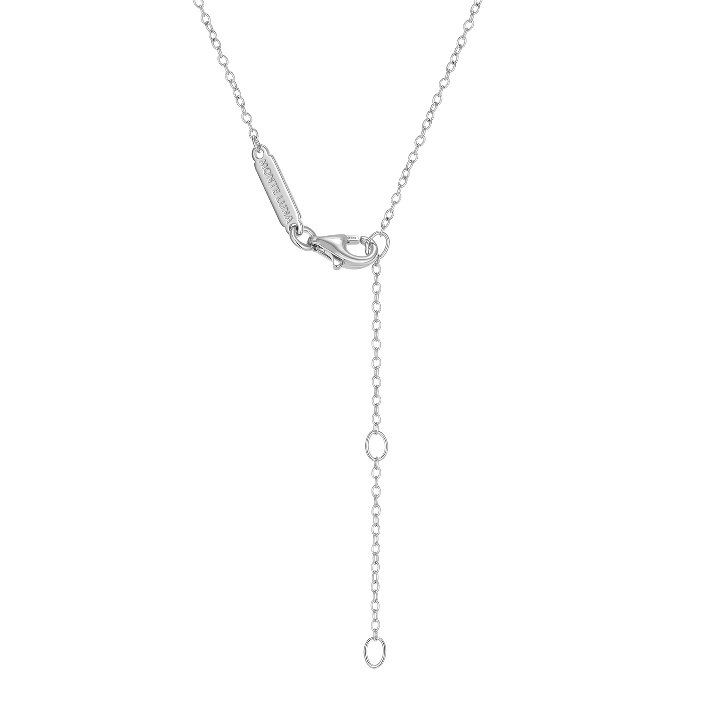 Cross Tag Lab-Created Diamond Pendant Necklace in Rhodium-Plated Sterling Silver | M by Monte Luna