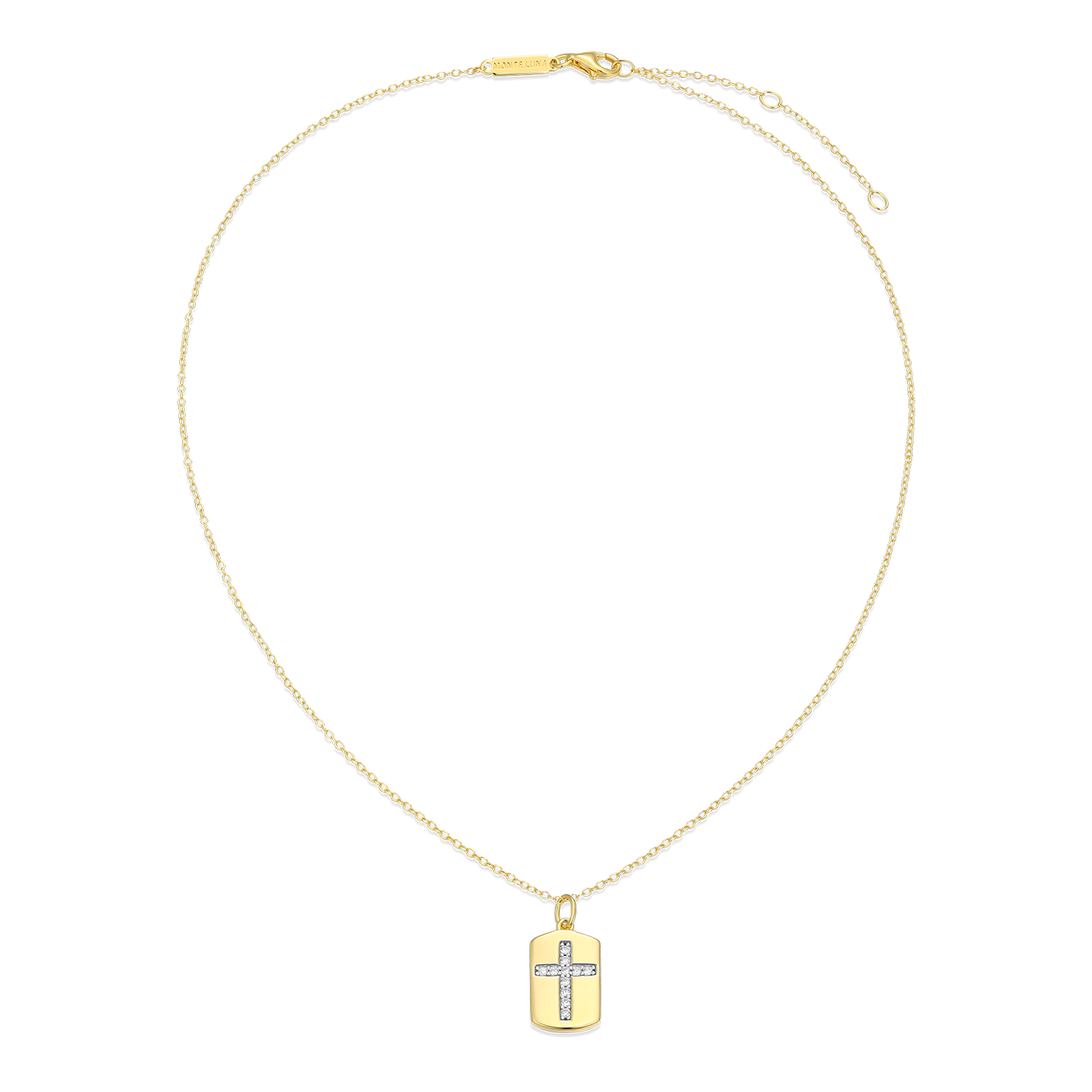 Cross Tag Lab-Created Diamond Pendant Necklace in 14K Yellow Gold-Plated Sterling Silver | M by Monte Luna