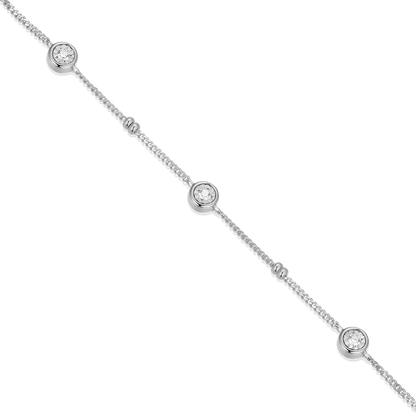 Bezel Station Lab-Created Diamond Beaded Bolo Necklace in Rhodium-Plated Sterling Silver | M by Monte Luna