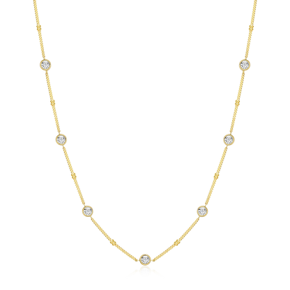 Bezel Station Lab-Created Diamond Beaded Bolo Necklace in 14K Yellow Gold-Plated Sterling Silver | M by Monte Luna