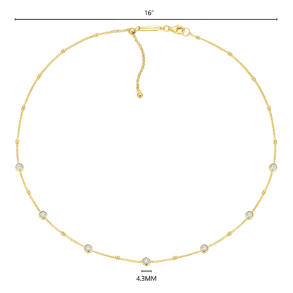 Bezel Station Lab-Created Diamond Beaded Bolo Necklace in 14K Yellow Gold-Plated Sterling Silver | M by Monte Luna