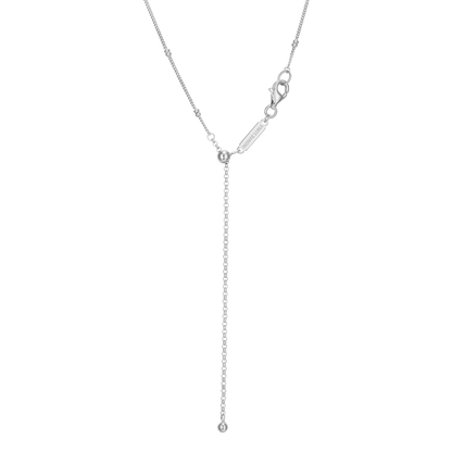 Trio Bezel-Set Lab-Created Diamond Beaded Bolo Necklace in Rhodium-Plated Sterling Silver | M by Monte Luna