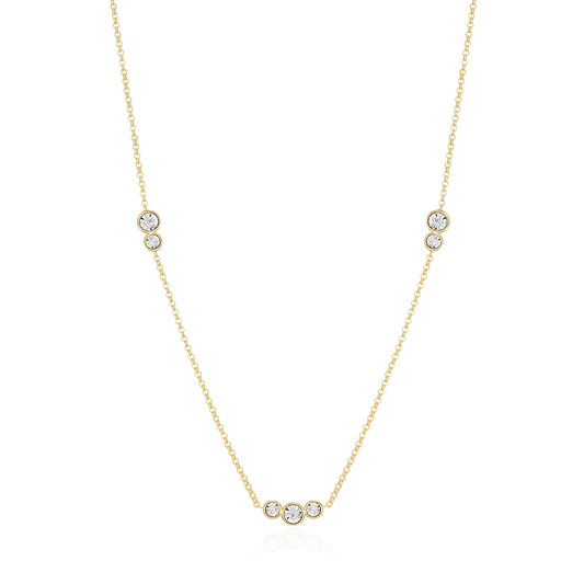 Trio Bezel-Set Lab-Created Diamond Station Bolo Necklace in 14K Yellow Gold-Plated Sterling Silver | M by Monte Luna