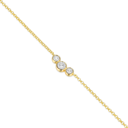 Trio Bezel-Set Lab-Created Diamond Station Bolo Necklace in 14K Yellow Gold-Plated Sterling Silver | M by Monte Luna