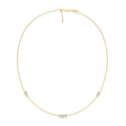 Trio Bezel-Set Lab-Created Diamond Station Bolo Necklace in 14K Yellow Gold-Plated Sterling Silver | M by Monte Luna