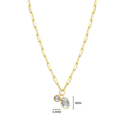 April Birthstone Lab-Created Diamond Mini Paperclip Necklace in 14K Yellow Gold-Plated Sterling Silver | M by Monte Luna