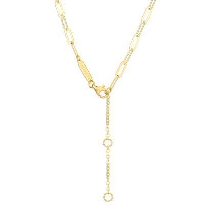 Lab-Created Diamond Toggle-Look Paperclip Necklace in 14K Yellow Gold-Plated Sterling Silver | M by Monte Luna