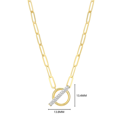 Lab-Created Diamond Toggle-Look Paperclip Necklace in 14K Yellow Gold-Plated Sterling Silver | M by Monte Luna