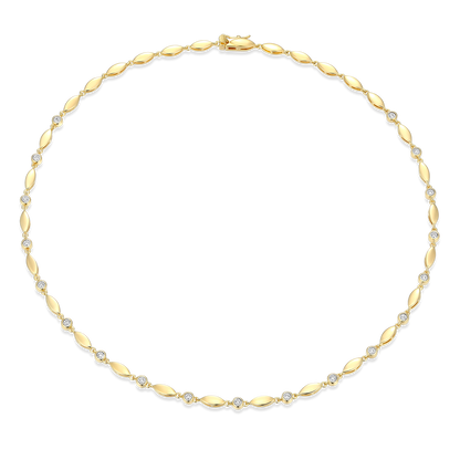Marquise & Bezel Set Lab-Created Diamond Line Necklace in 14K Yellow Gold-Plated Sterling Silver | M by Monte Luna