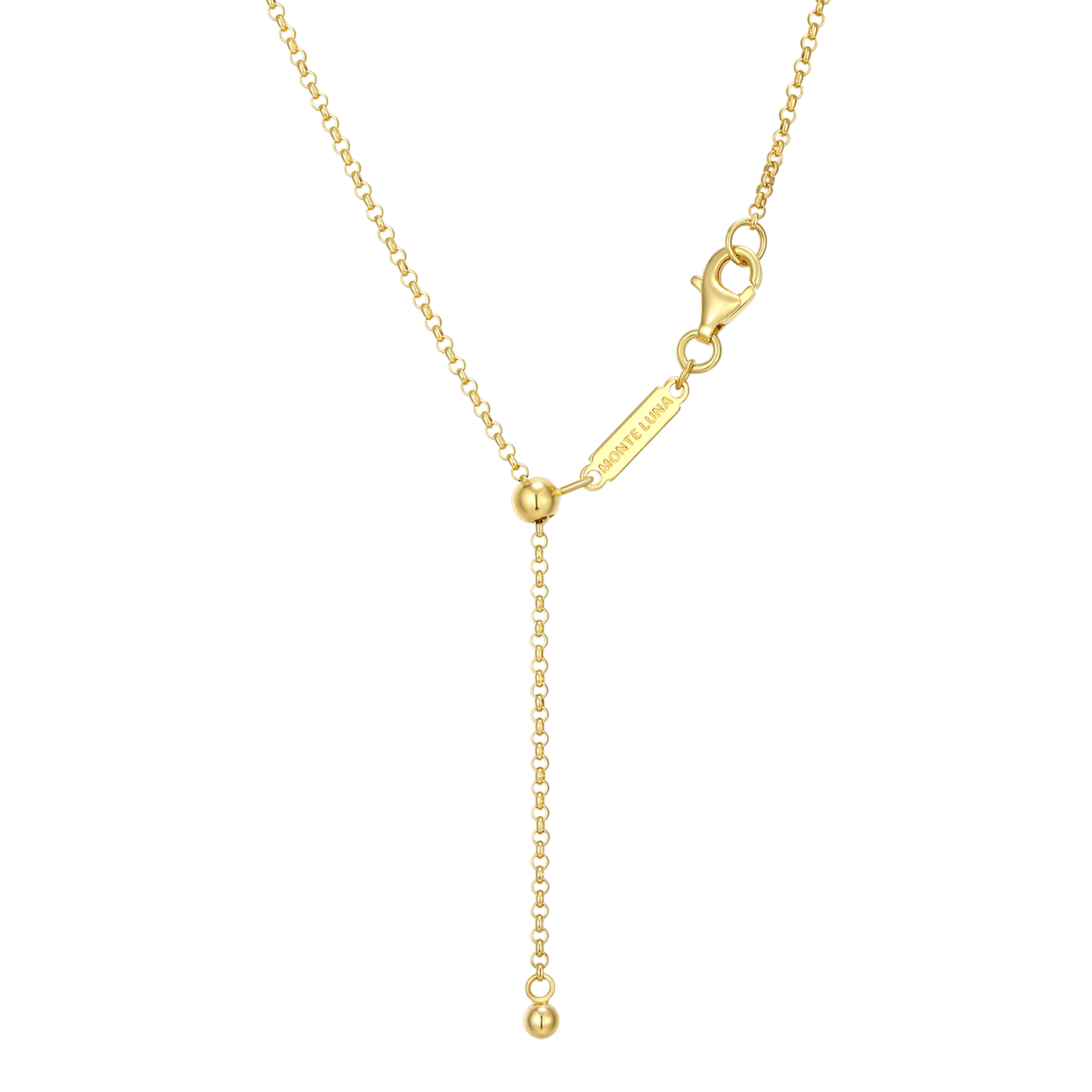 Twin Paperclip Pendant Lab-Created Diamond Bolo Necklace in 14K Yellow Gold-Plated Sterling Silver | M by Monte Luna
