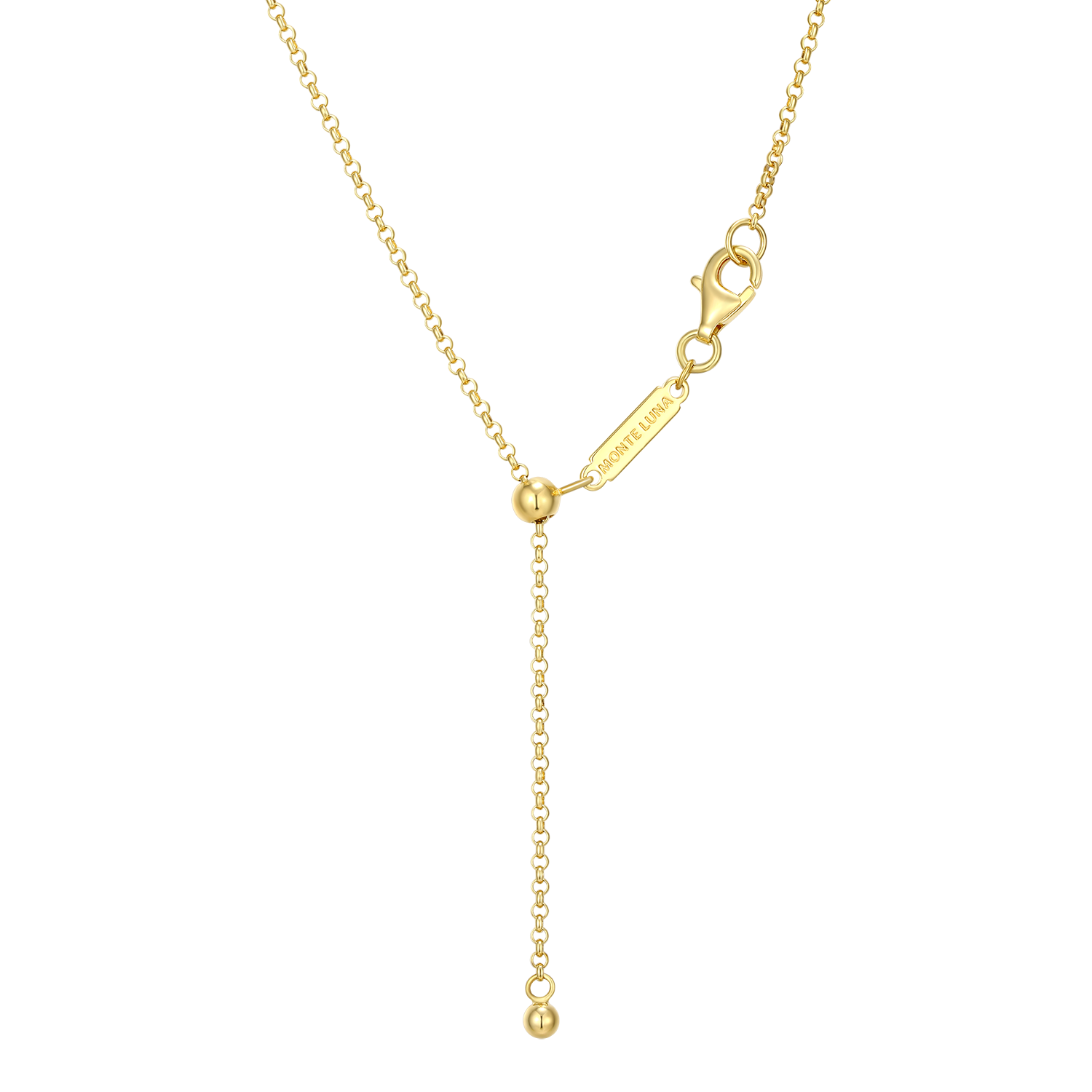 Twin Paperclip Pendant Lab-Created Diamond Bolo Necklace in 14K Yellow Gold-Plated Sterling Silver | M by Monte Luna