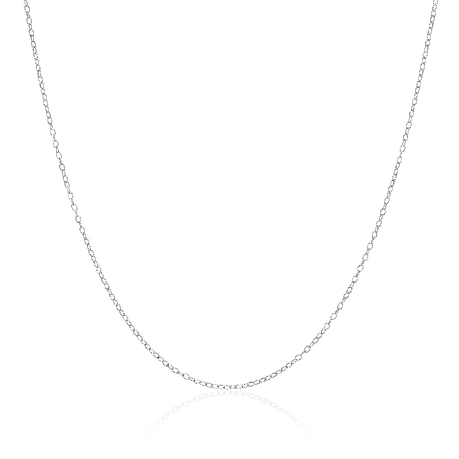 14+2" Cable Chain in Rhodium-Plated Sterling Silver | M by Monte Luna