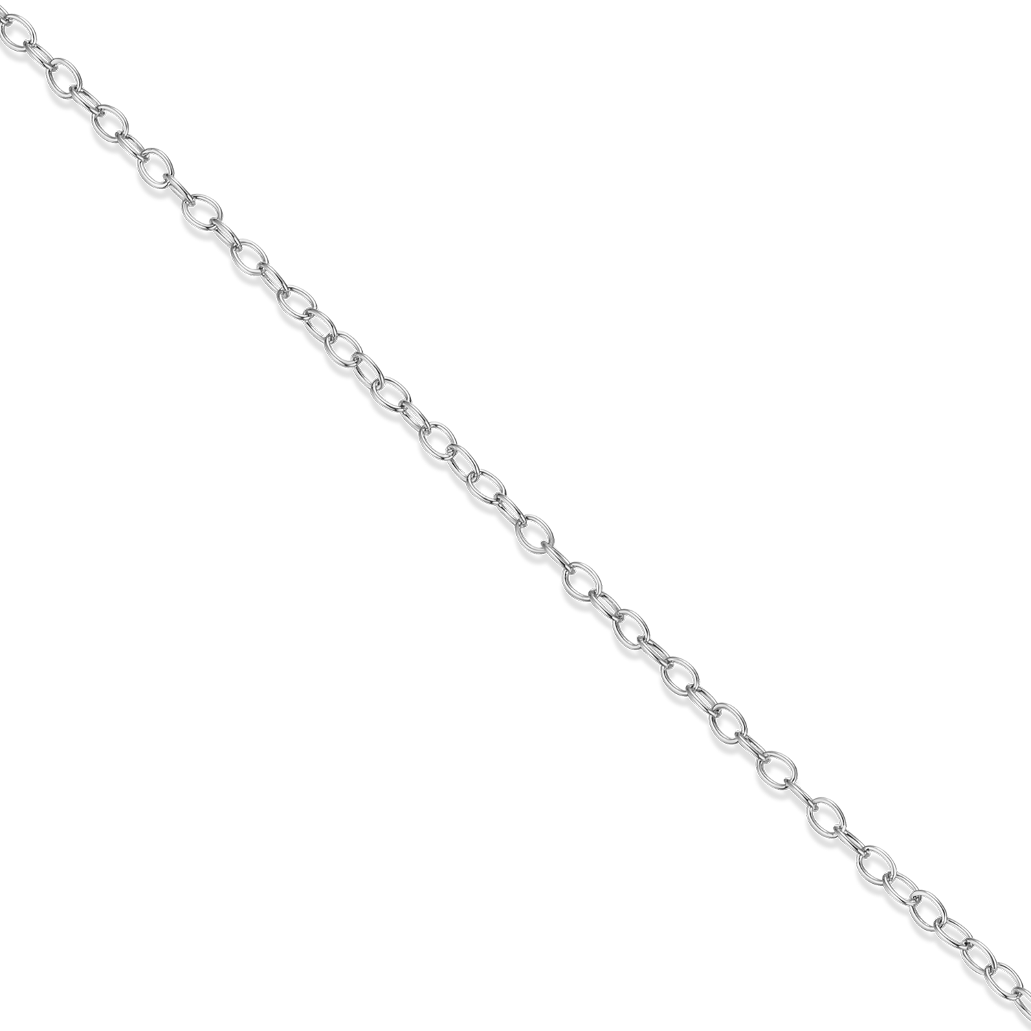 14+2" Cable Chain in Rhodium-Plated Sterling Silver | M by Monte Luna