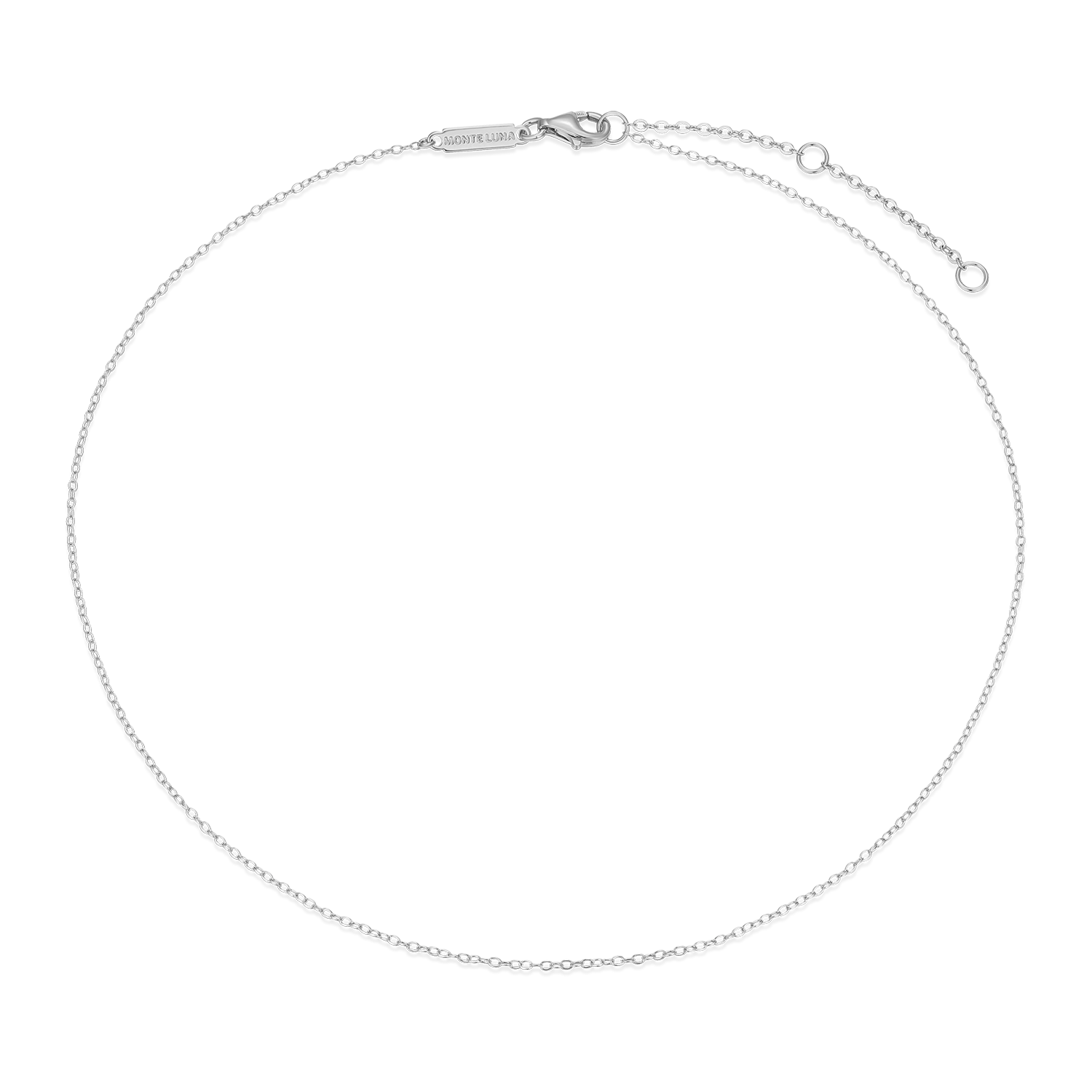 14+2" Cable Chain in Rhodium-Plated Sterling Silver | M by Monte Luna