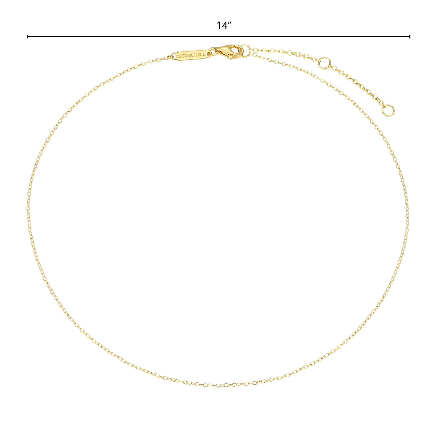 14+2" Cable Chain in 14K Yellow Gold-Plated Sterling Silver | M by Monte Luna