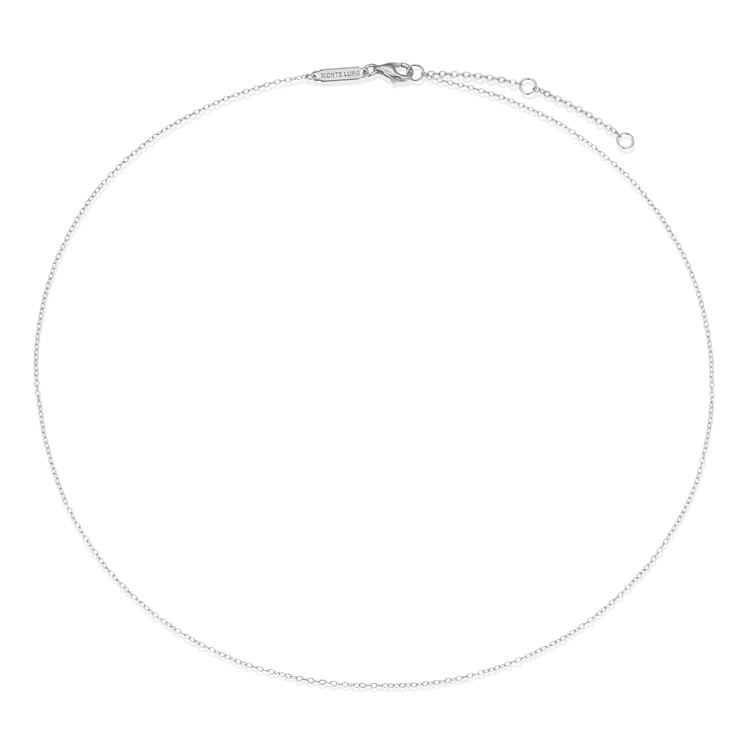 18+2" Cable Chain in Rhodium-Plated Sterling Silver | M by Monte Luna