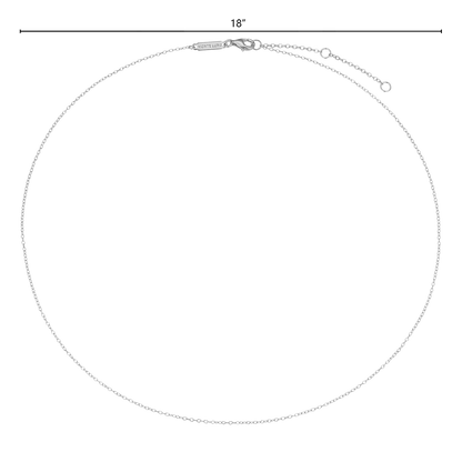18+2" Cable Chain in Rhodium-Plated Sterling Silver | M by Monte Luna