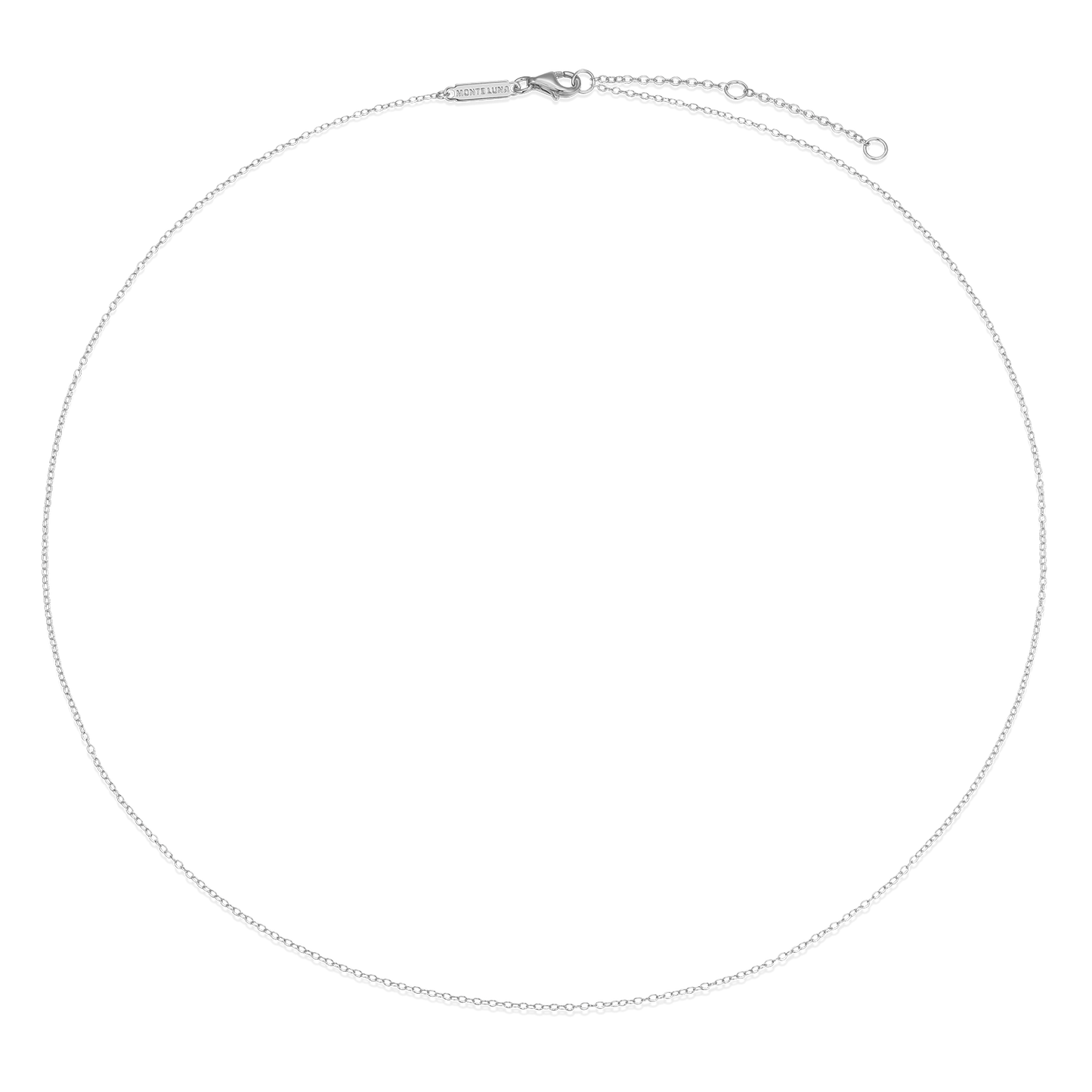 20+2" Cable Chain in Rhodium-Plated Sterling Silver | M by Monte Luna