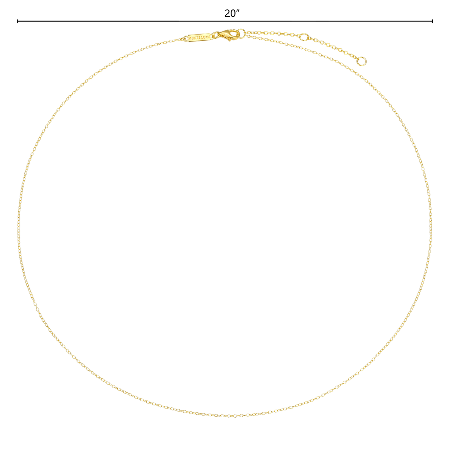 14+2" Mini Paperclip Chain in 14K Yellow Gold-Plated Sterling Silver | M by Monte Luna