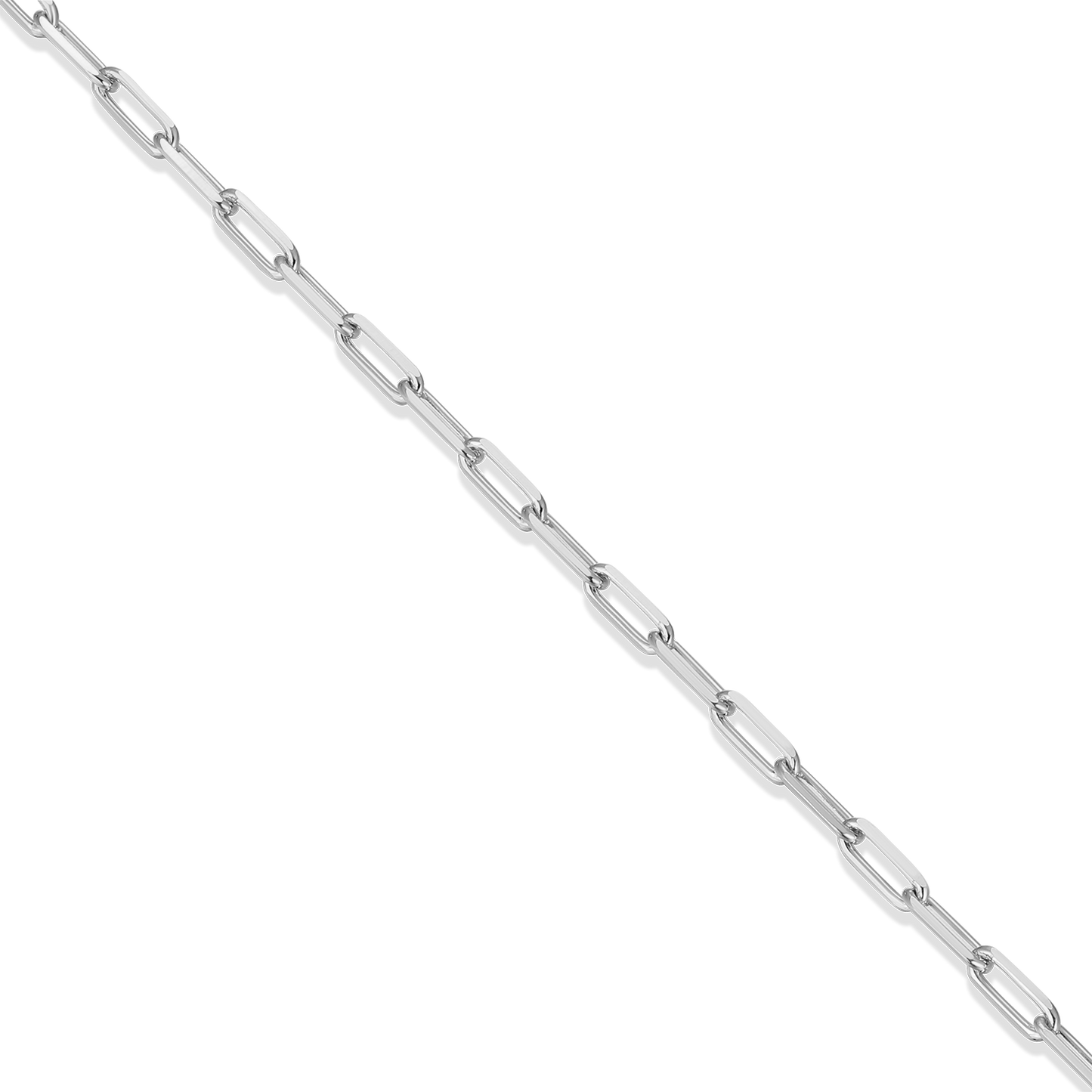 14+2" Mini Paperclip Chain in Rhodium-Plated Sterling Silver | M by Monte Luna
