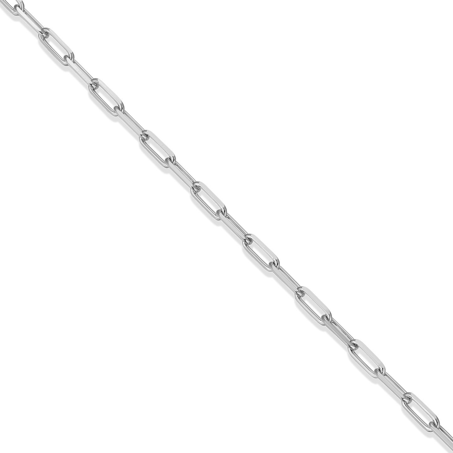 18+2" Mini Paperclip Chain in Rhodium-Plated Sterling Silver | M by Monte Luna