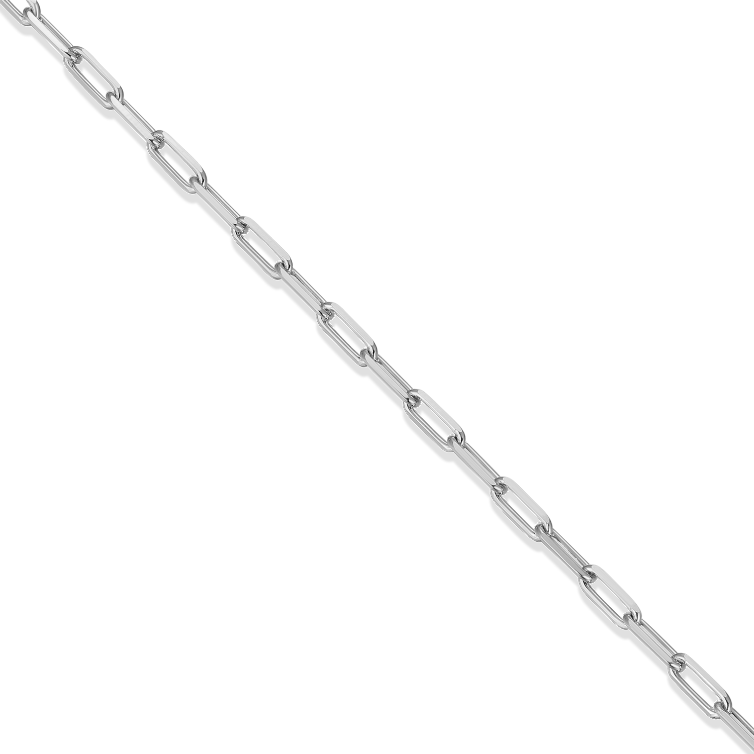 18+2" Mini Paperclip Chain in Rhodium-Plated Sterling Silver | M by Monte Luna