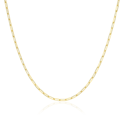 18+2" Mini Paperclip Chain in 14K Yellow Gold-Plated Sterling Silver | M by Monte Luna