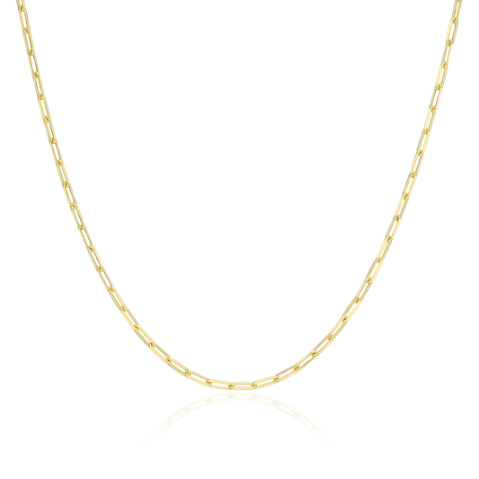 18+2" Mini Paperclip Chain in 14K Yellow Gold-Plated Sterling Silver | M by Monte Luna